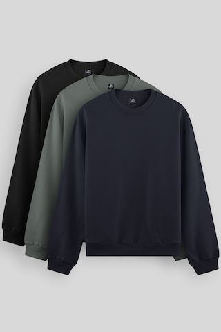 Standart Fit Basic O Yaka 3lü Paket Siyah-lacivert-çağla Erkek Sweatshirt 88053 Siyah-lacivert-çağla