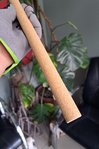 Vixpet Doğal Ahşap Papağan Tünek & Pedikür Kumlu Tünek – Ayak Bakımı ve Tüneme İçin | 35 cm - 18 mm