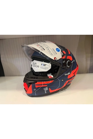 Kask Mt Thunder 4r Sv Lumex C24 Mat Turuncu Turuncu/mavi