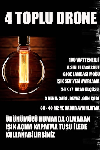 Fuzon Drone 4 Toplu 3 Renk Kumandalı Led Avize Büyük Salon Led Avize Kr Krom