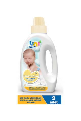 Uni Baby Parfümsüz Hipoalerjenik Yenidoğan Sıvı Çamaşır Sabunu 2 x 1500 ML