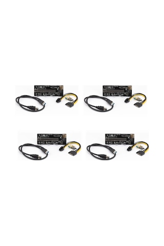 Unichrome V009C Plus Pcı-E X1 To X16 Riser Ekran Kartı Yükseltici 4 Adet