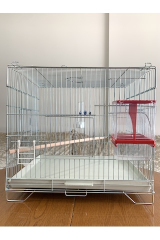 Muhabbet Kuşu Üretim Kafesi Akıllı Yemlik Suluk Ahşap Tünek