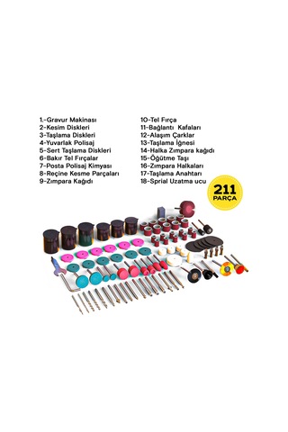 Anadolustrong 6 Kademe Devir Ayarlı Gravür Hobi Taşlama Seti