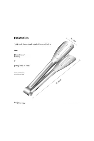 Springsun Ticari Kaliteli 304 Paslanmaz Çelik Gıda Klemensi - Kore Usulü Izgara, Barbekü Ve Steak Klipsi Küçük Üç Çizgili Diğer