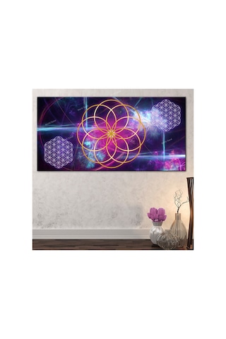 Yaşam Çiçeği Kutsal Geometri Sri Yantra Kanvas Tablo