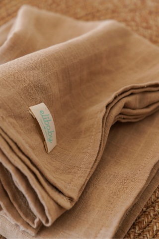 Organik Pamuk Çift Katlı Müslin Örtü Bej 75x85 CM Bej