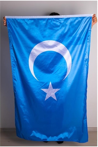 Doğu Türkistan Milli Gönder Bayrağı Raşel Kumaş Dijital Baskı 70x105 cm