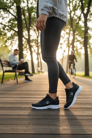 Enoch Erkek Tabanlı Koşu Ve Yürüyüş Ayakkabısı - Fileli Sportif Sneaker Siyah - Beyaz
