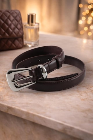 Williampolo Full Grain Deri Gümüş Toka Kahverengi Kadın Kemer
