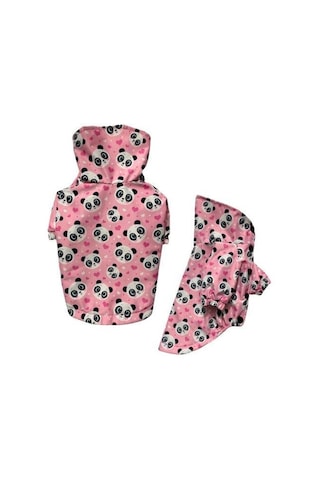 Gedyco Pink Panda Polarlı Küçük Irk Köpek Yağmurluğu