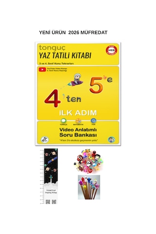 Tonguç 4'ten 5'e Yaz Tatili Kitabı İlk Adım Maarif Modeli Yeni Kitap Uzay A. +kalem B. 2026