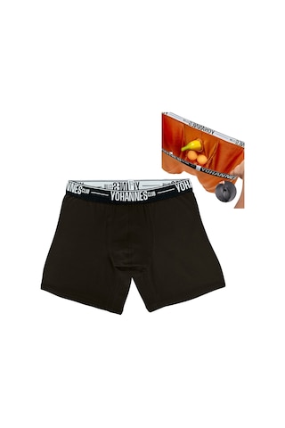 Yohannes Club, Erkek Özel Anatomik Pamuklu Boxer, Renk Seçenekli, Tekli Paket Siyah
