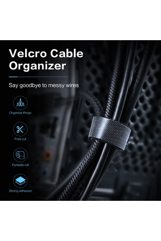 Mufunye Floveme Nilon Kablo Düzenleyici, Yeniden Kullanılabilir, Kesilebilir, 5 Metre, Kabloları Sırala Ve Çevrildiğini Önle