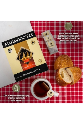 Mahmood Tea İthal Saf Seylan Bardak Poşet Çay 100'lü