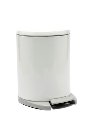 Primanova Cigo Paslanmaz Beyaz Çöp Kovası Pedallı 6Lt. M-E41-01-0 Beyaz