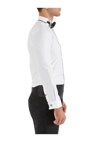 Efor Slim Fit Duble Manşet Biyeli Beyaz Damatlık Smokin Gömlek Gk 182 Beyaz