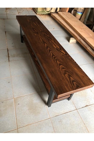 Bintaşmobilya Ceviz Rengi Kütük Ağaç Tv Sehpası 170X35.Cm