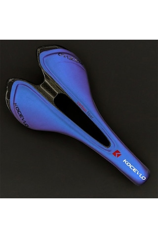 Tongxida Kocevlo Karbon Bisiklet Koltuğu - Mavi Konforlu Mtb Yol Bisikleti Yastığı Karbon Elyaf Bisiklet Sürüş Koltuğu Erkekl Mavi