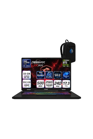 MSI Crosshair 17 HX AI D2XWGKG-017TRRNP09 Ultra 9 275HX 32 GB 512 TB SSD 8 GB RTX5070 17" W11P Dizüstü Bilgisayar