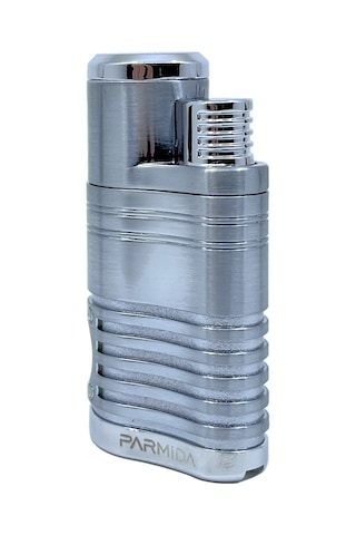 Parmida Premium 4 Torch Jet Alevli Puro Çakmağı Gümüş Gri