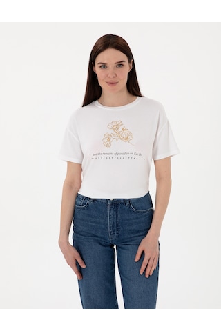 Pierre Cardin Kadın Beyaz Tişört 50305787-vr013 Beyaz