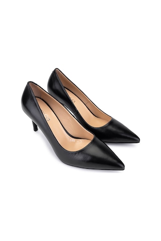 Tamer Tanca Kadın Hakiki Deri Siyah Topuklu Ayakkabı 1132 570 Bn Ayk Sk25-26 Sıyah Derı Siyah