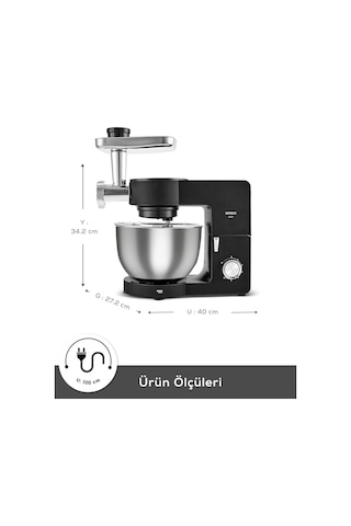 Karaca Multichef Ultra 2000 W 7 LT Stand Mikser