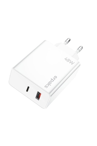 Erpaks Erd 48w Usb-a/type-c Hizli Sarj Adaptoru Beyaz