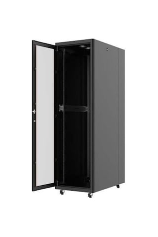 26u 600x1000mm Dikili Tip Siyah Kabinet Vega Ag-vb26u6010s1 Cam Kapak