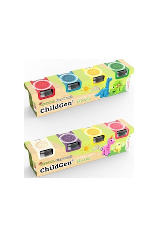 Doğal Oyun Hamuru Ecocup - 125 Grx4 2x4'lü Set - Unicorn/dinozor Çok  Renkli