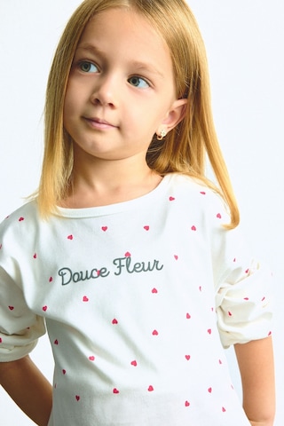 Defacto Regular Fit Bisiklet Yaka Kalp Desenli Penye Uzun Kollu Tişört Kız Bebek I0682a526auwt34 Beyaz-wt34