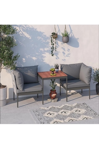 Limni Home Mini Multilounge Bahçe Ve Balkon Mobilyası Gri Çok Renkli