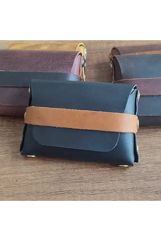 Sumerian Leather Craft Deri Cüzdan Kadın Siyah