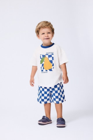 Defacto Regular Fit Beli Bağcıklı Dama Desenli Kalın Kumaş Şort Erkek Bebek I6212a526hsın176 İndigo-ın176
