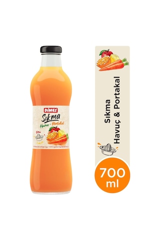 Dimes Sıkma %100 Havuç - Portakal Suyu 700 Ml X 6 Adet