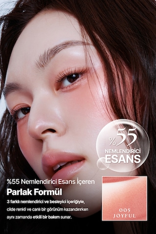 Hafif Yapılı, Ciltle Bütünleşen Parlak Bitişli Likit Allık Muzıgae Mansıon Objet Blush 005 Joyful 89177720
