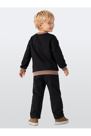 Deno Kids Denokids Erkek Çocuk Eşofman Takım %100 Pamuk Dinozor Baskılı Kışlık 2-8 Yaş Çok Renkli