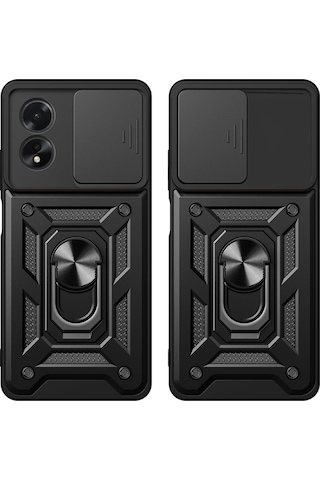 Adige Oppo A60 Kılıf Yüzüklü Sürgülü Kamera Korumalı Pars