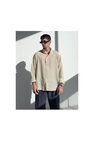 Zaee Oversize Keten Gömlek Krem