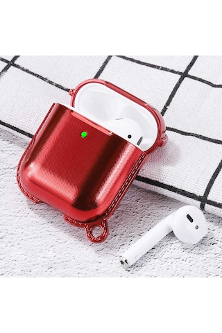 Wiwu Grace Electroplate Apple Uyumlu AirPods Kılıf ZORE-218224 Kırmızı