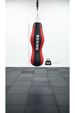 Spor Byfit Salon Tipi Özel Tasarım Mma Boks Torbası Kırmızı - Siyah