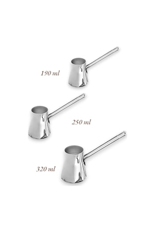 Enashop 3 Lü Şık Cezve Takımı 18/10 Paslanmaz Çelik 1. Sınıf Kalite, Kontrolden Geçmiştir Bfa