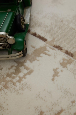 Çam Halı Lizbon 4506 Vizon Enti Halı Modern Eskitme Desenli Makine Halısı