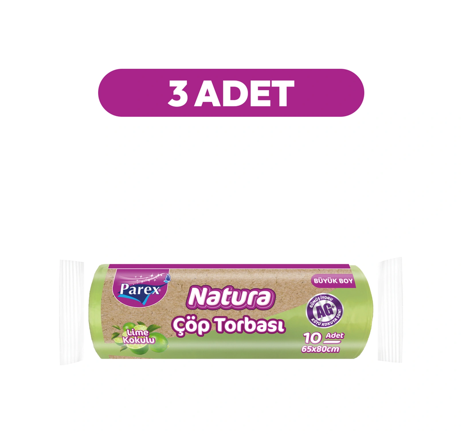 Natura 10'lu Çöp Torbası Büyük Boy 65 X 80 Cm Üçlü Paket