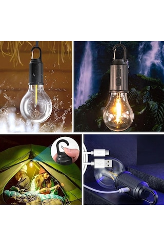 Şarj Olabilen 3 Farklı Mod Led&amp Apos Li Kendiliğinden Asma Kancalı Kamp,dış Cephe Lambası