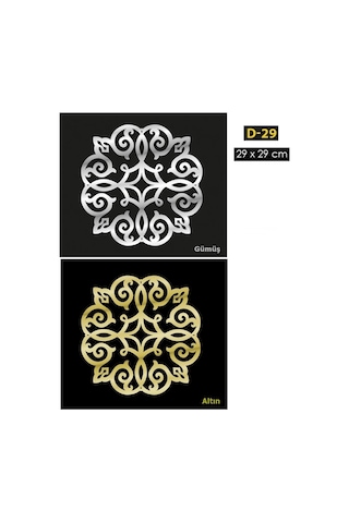 Dekoratif Aynalı Pleksi Mobilya Dolap Süsü 29 X 29 Cm D-29 (220074346)