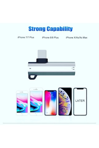 Kulaklık Şarj Giriş Adaptörü Çoklayıcı Apple Uyumlu iPhone 7-8 - X Plus
