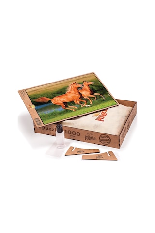 King Of Puzzle Atlar Ahşap Puzzle 1000 Parça