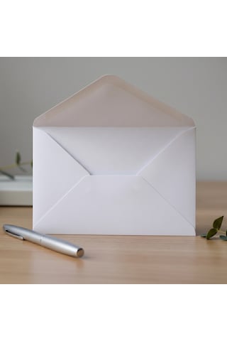 25 Adet 13x18 Cm Premium Kalite Davetiye Zarfı Beyaz